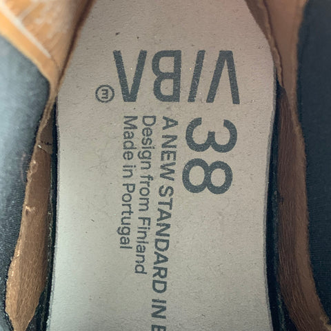 VIBA Botas Chelsea planas de cuero color canela talla 8