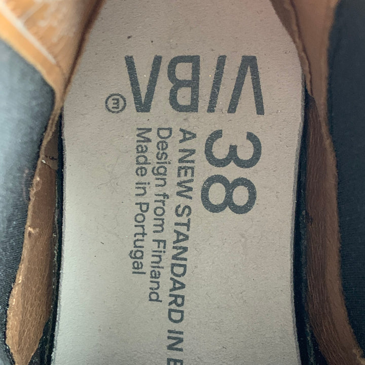 VIBA Botas Chelsea planas de cuero color canela talla 8