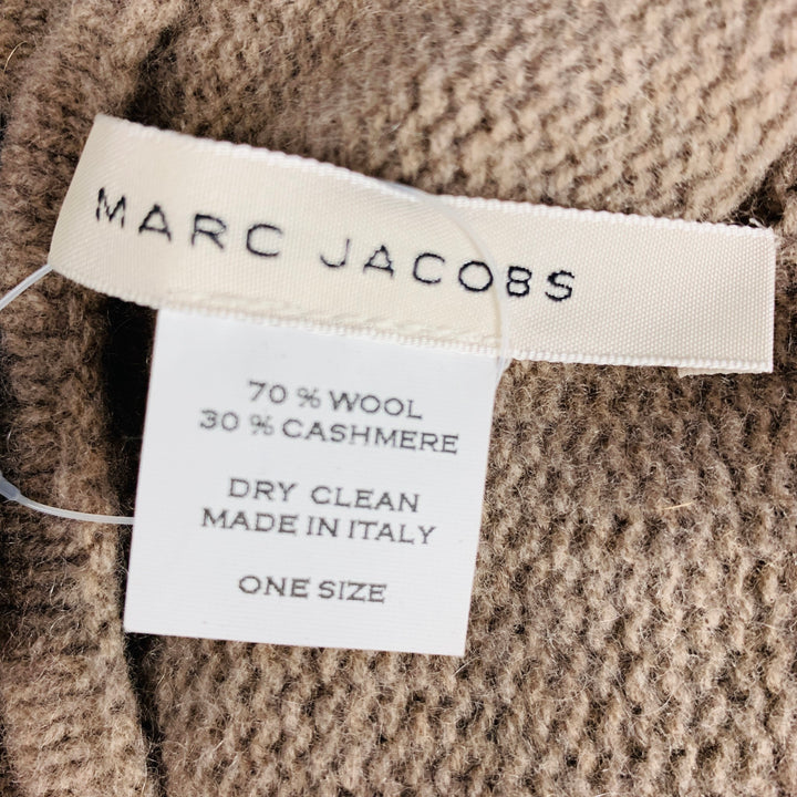 MARC JACOBS Grey Taupe Knitted Wool Cashmere Blend Gloves