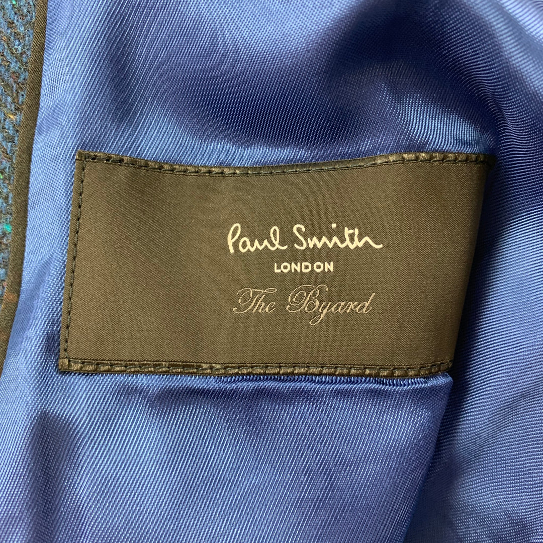 PAUL SMITH The Byard Size 48 Blue Multi-color Tweed Wool Notch Lapel Sport Coat