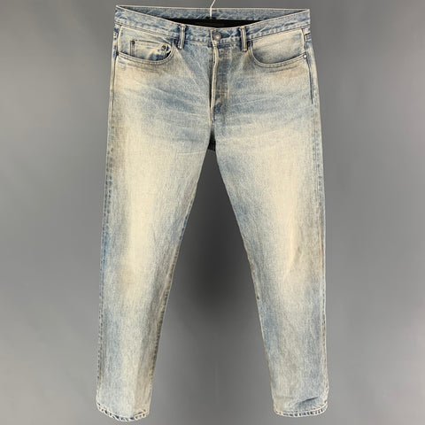 JOHN ELLIOTT Size 33 Blue Wash Denim Button Fly Jeans