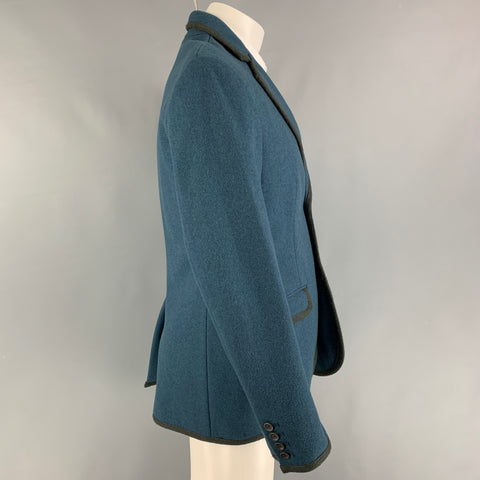 MARC by MARC JACOBS Size M Teal Charcoal Heather Wool Blend Sport Coat