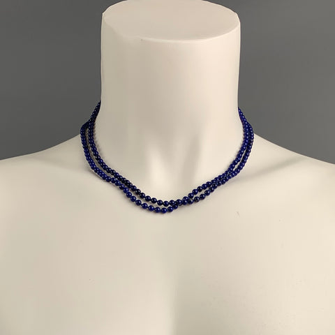 VINTAGE Blue Lapis Lazuli Bead Necklace