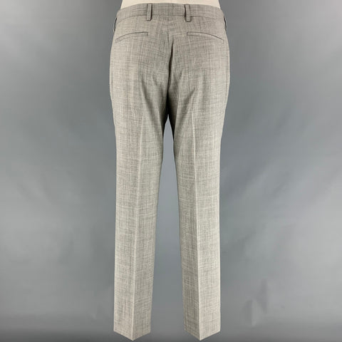 PAUL SMITH Soho Fit Size 40 Regular Light Gray Heather Wool Notch Lapel Suit