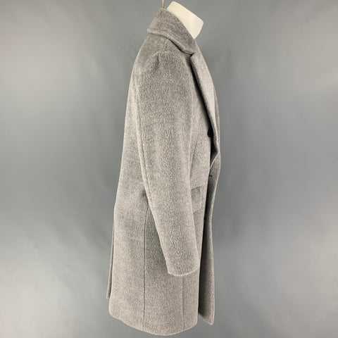 THEORY Size XS Light Grey Textured Baby Alpaca Wool Coat
