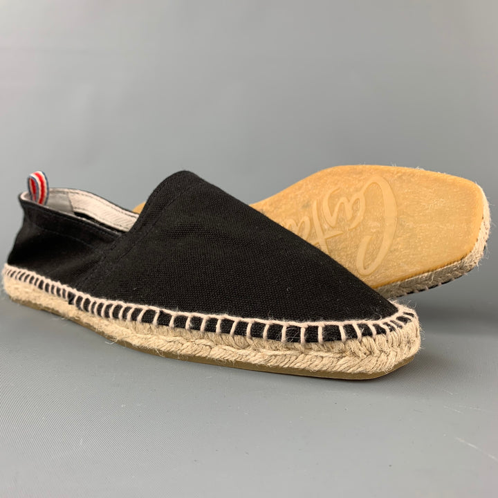 CASTANER Size 9 Black Canvas Espadrille Loafers