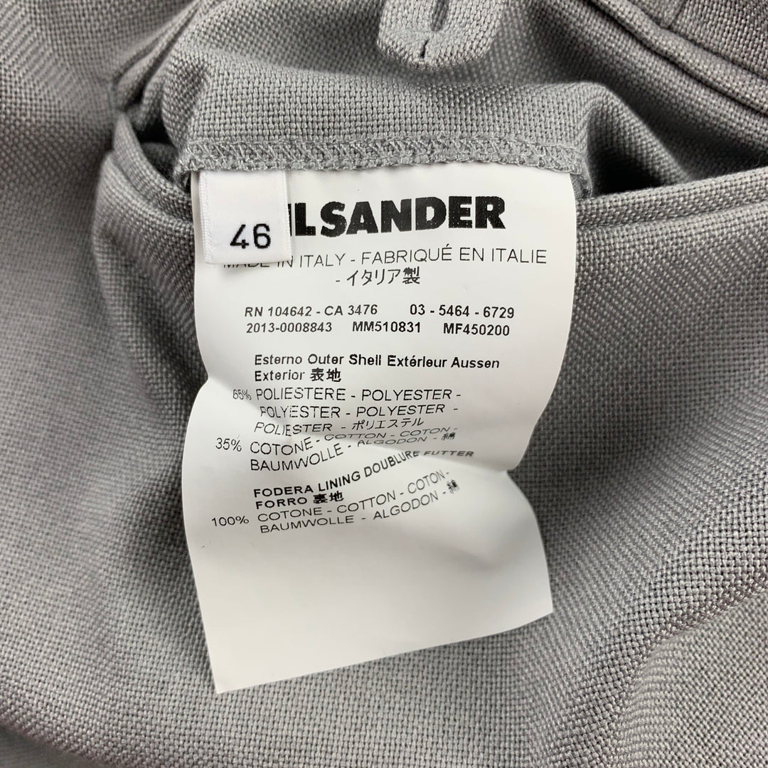 JIL SANDER Size 30 Grey Solid Polyester / Cotton Pleated Shorts