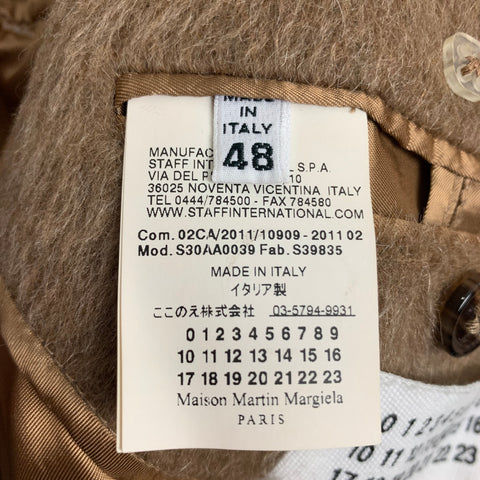 MAISON MARTIN MARGIELA Size 38 Tan Textured Wool Blend Coat