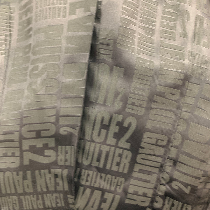 JEAN PAUL GAULTIER Size 10 Black Coated Cotton Belted Double Breasted Jacket