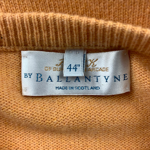 BALLANTYNE Size XL Peach Cashmere Crew-Neck Sweater