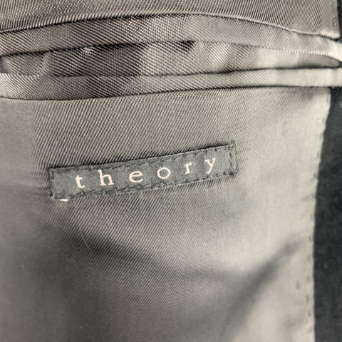THEORY Size 38 Black Cotton Velvet Notch Lapel Sport Coat