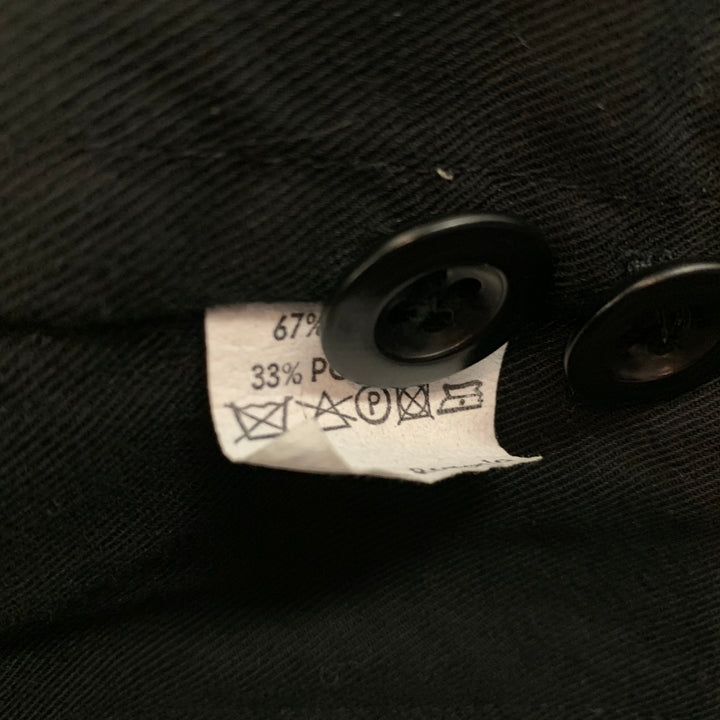 DRIES VAN NOTEN Size S Black Cotton Back Belt Cropped Jacket