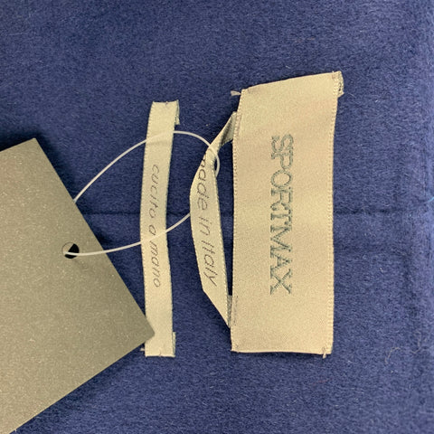 SPORTMAX Size 2 Blue Virgin Wool Angora Single Breasted Coat