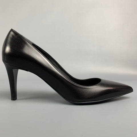 JIL SANDER Size 8 Black Leather Pumps