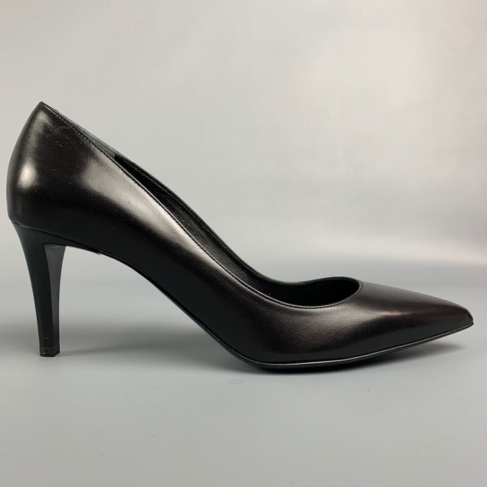 JIL SANDER Size 8 Black Leather Pumps