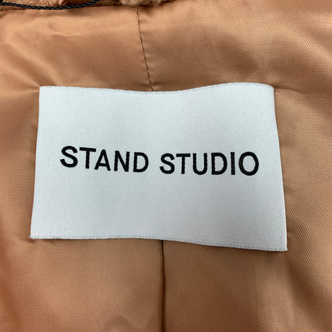 STAND STUDIO Talla L Abrigo Maria de piel sintética color canela