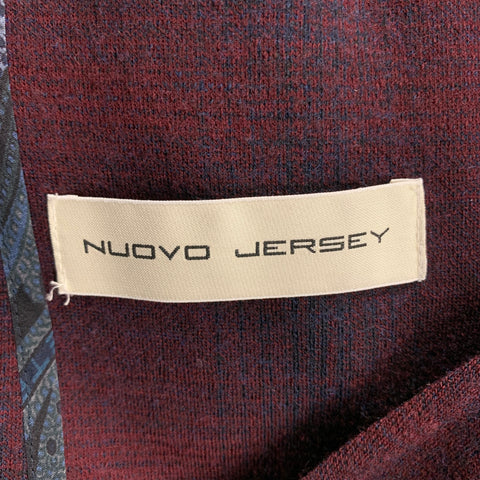 ETRO Size 38 Burgundy Navy Plaid Wool Single Breasted Nuovo Jersey Sport Coat