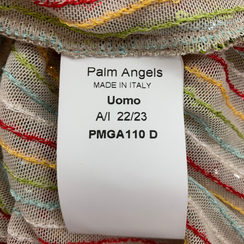 PALM ANGELS Size XL Multi-Color Sequined Camp Short Sleeve Shirt