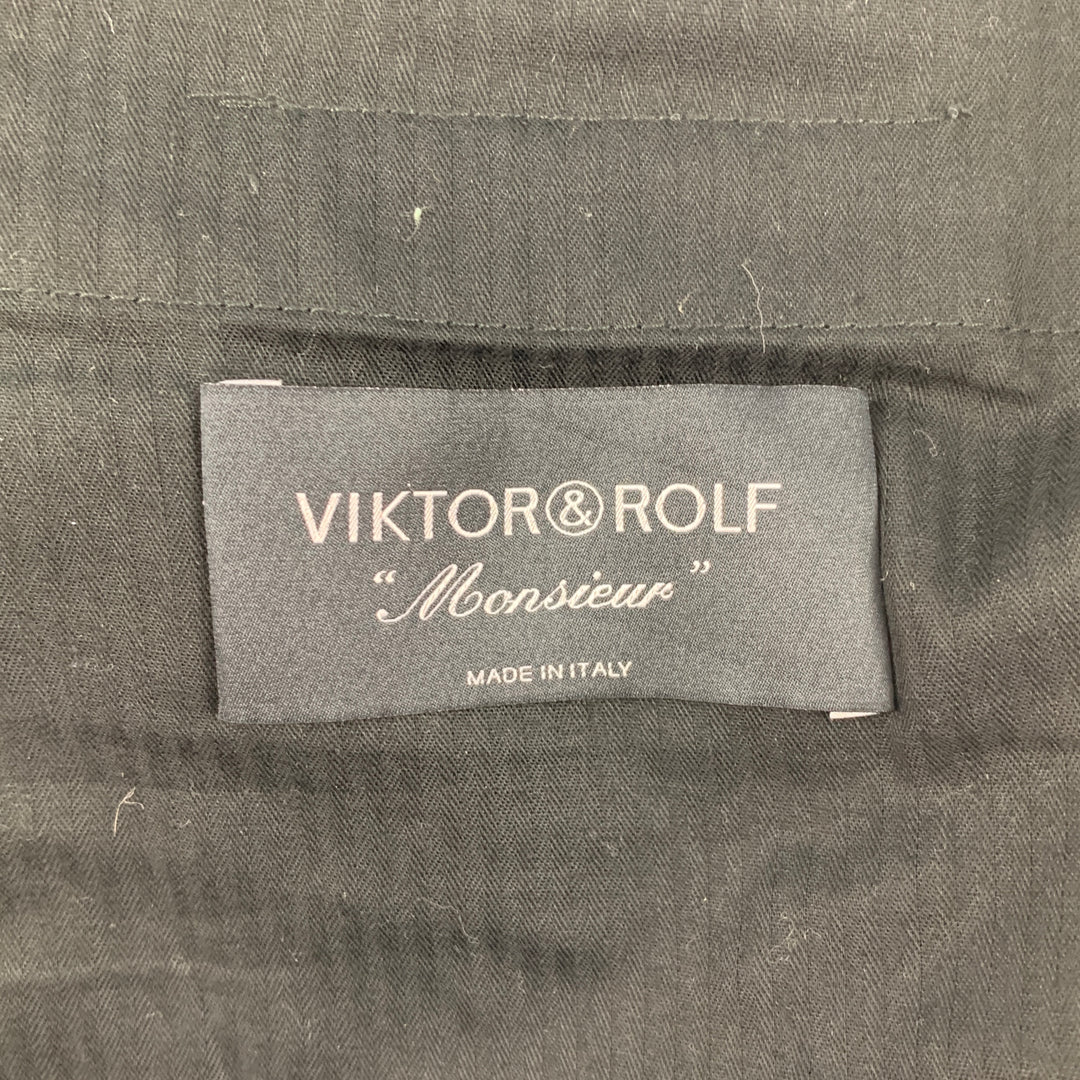 VIKTOR & ROLF Size 34 Black Wool / Mohair Tuxedo Dress Pants