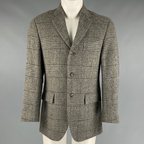 POLO par RALPH LAUREN Taille 40 Manteau de sport à carreaux gris marine régulier