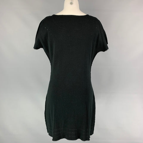 ISSEY MIYAKE Size M Black Knitted Raw Edged Shift Dress