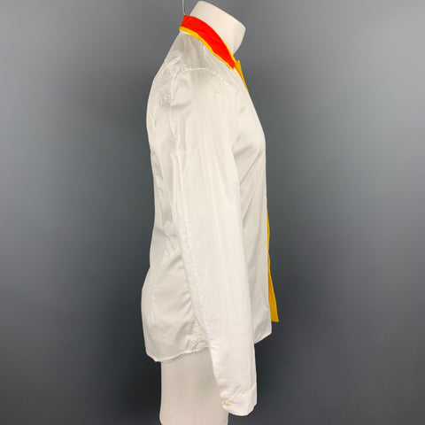 PRADA Size M White Cotton Button Up Long Sleeve Shirt