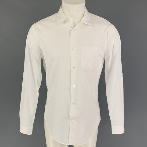 JOHN VARVATOS Camisa de manga larga con botones de algodón blanco talla S