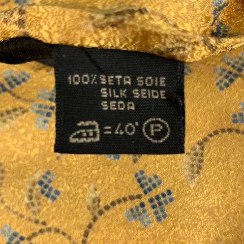 ERMENEGILDO ZEGNA Yellow Blue Abstrack Floral Silk Tie