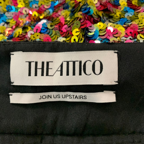 ATTICO Size XS Multi-Color Polyester Sequined Mini Skirt