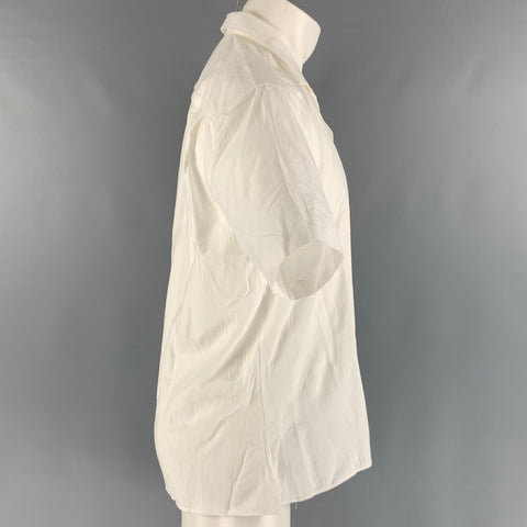 GITMAN VINTAGE Size M White Solid Cotton Camp Short Sleeve Shirt