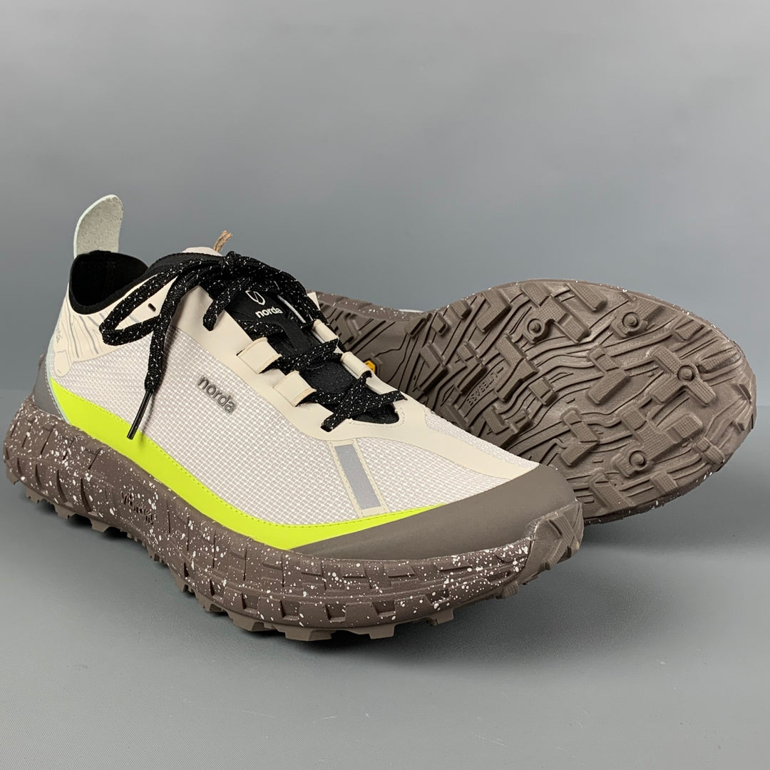 Zapatillas con cordones de poliamida verde gris claro talla 10 NORDA