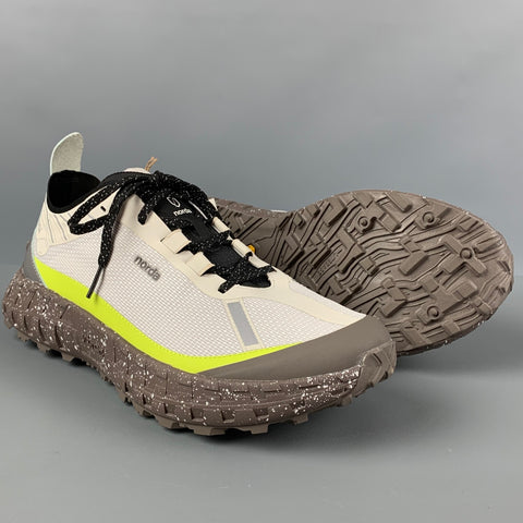 NORDA Size 10 Light Gray Green Polyamide Lace Up Sneakers