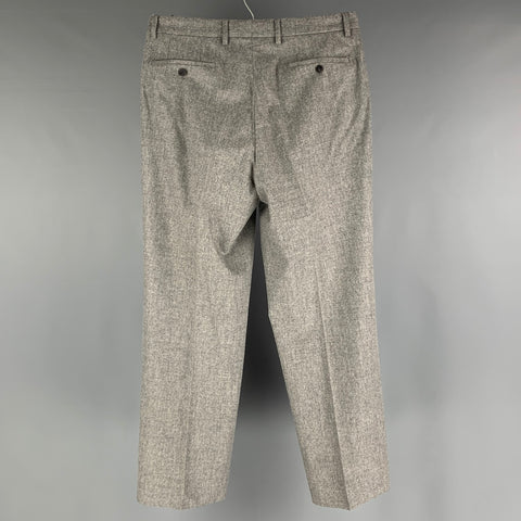 JOHN VARVATOS Size 32 Grey Heather Flat Front Dress Pants