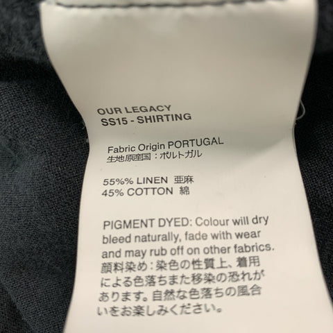 OUR LEGACY Size XS Black Linen &  Cotton Crew-Neck T-shirt