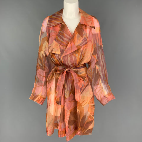 DRIES VAN NOTAN Talla M Chaqueta transparente con cinturón multicolor
