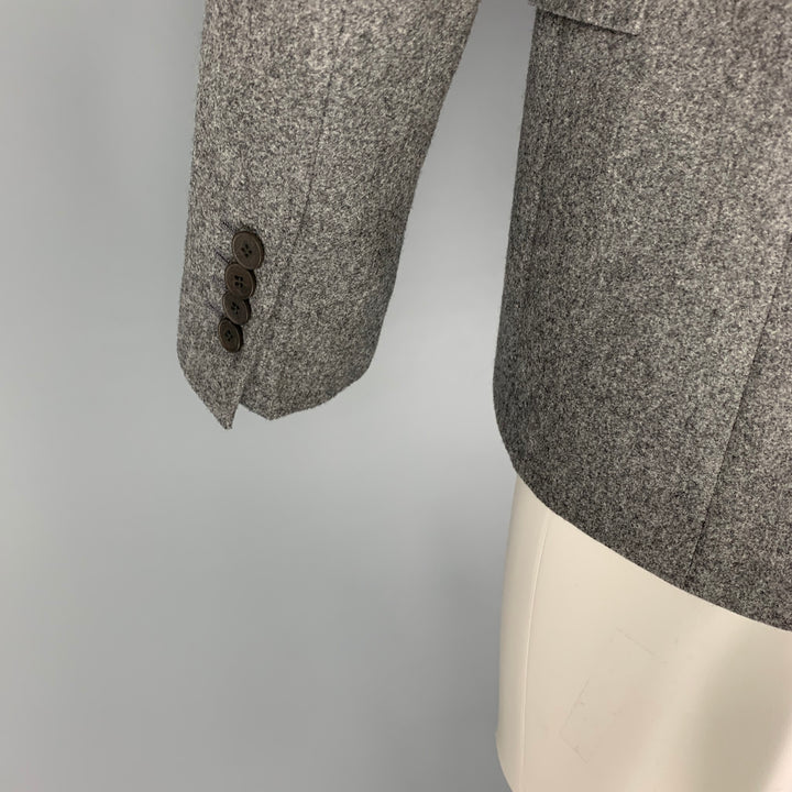 MATTISON Taille 40 Manteau de sport à revers cranté en laine grise