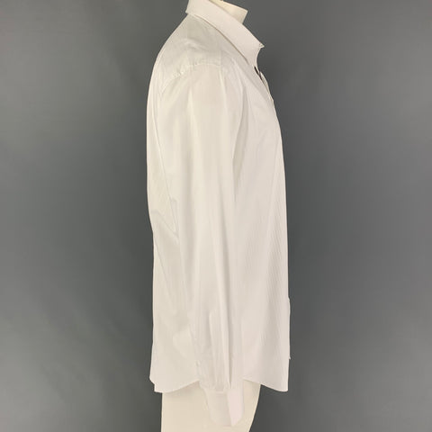 D&G by DOLCE & GABBANA Size XXL White Stripe Cotton Button Up Long Sleeve Shirt