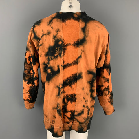 DANIEL PATRICK Size M Black & Orange Tie Dye Cotton Sweatshirt