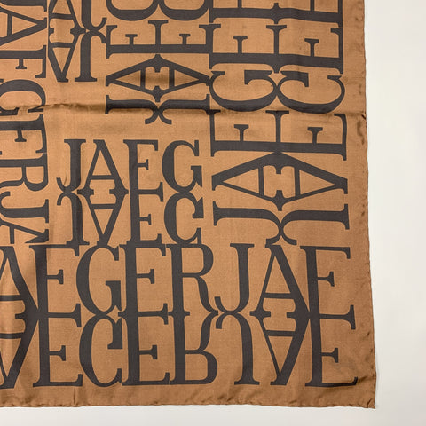 JAEGER Brown & Black Print Silk Scarf