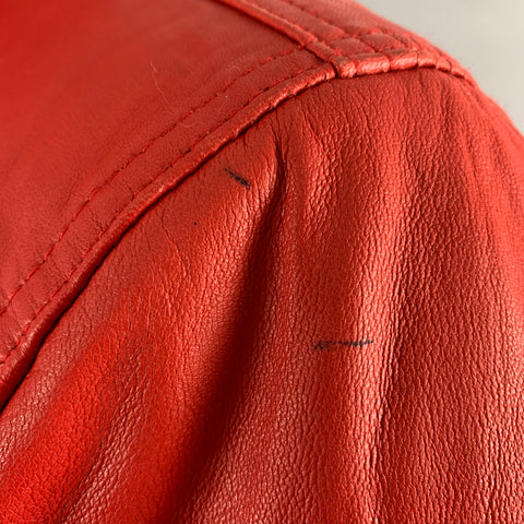 LEATHER CULT Size M Red Brown Mixed Materials Leather Jacket