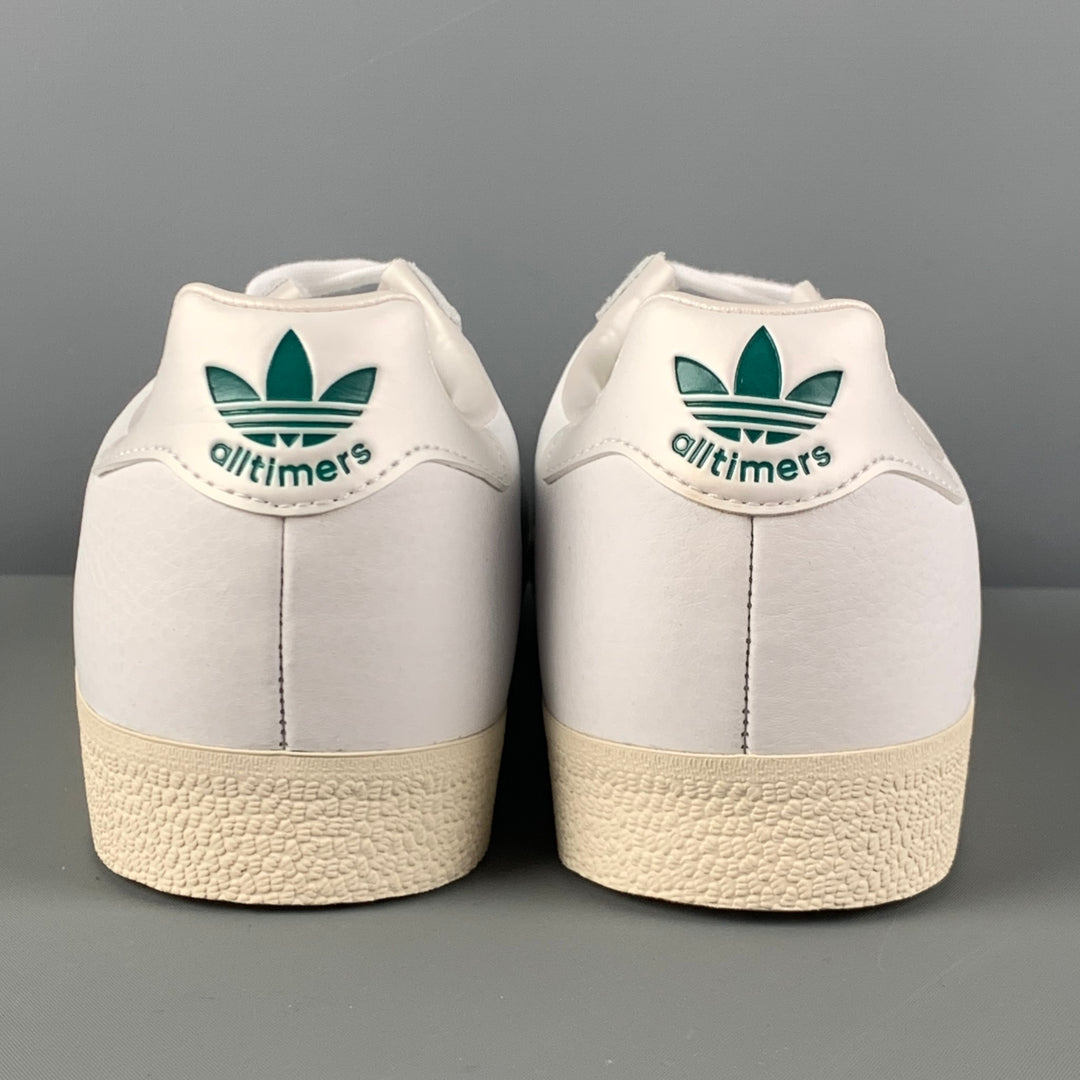 ADIDAS GAZELLE SUPER ALLTIMERS Size 10.5 White Solid Leather Lace Up Sneakers Sui Generis Designer Consignment ADIDAS GAZELLE SUPER ALLTIMERS Size 10.5 White Solid Leather Lace Up Sneakers Sui Generis Designer Consignment