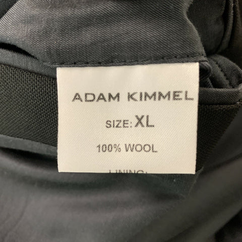 ADAM KIMMEL Size L Black Solid Wool Notch Lapel Sport Coat