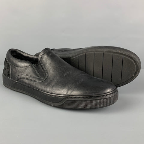 VINCE Talla 10.5 Mocasines sin cordones de cuero de materiales mixtos negros