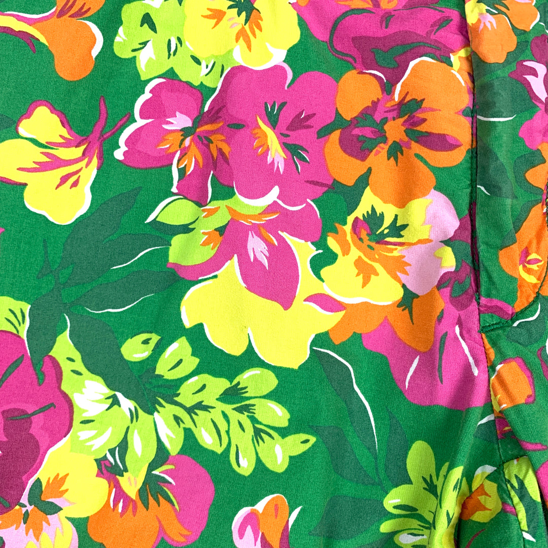 POLO by RALPH LAUREN Talla 30 Pantalones cortos con cremallera de algodón floral verde y rosa