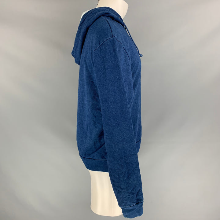 MARGARET HOWELL Size M Indigo Cotton Hooded Sweatshirt