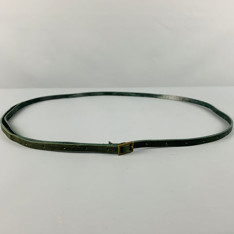 VINTAGE Size XL Thin Green Leather Belt