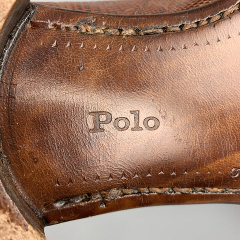 RALPH LAUREN Size 8.5 D  Brown Textured Bow Slip On Loafers