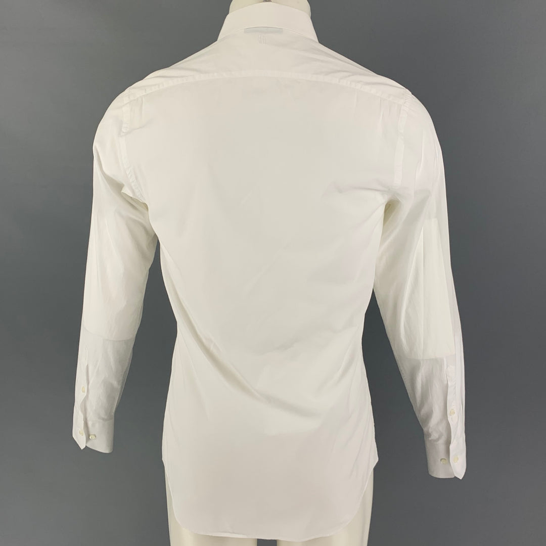 NEIL BARRETT Size S White Grey Ombre Cotton Hidden Placket Long Sleeve Shirt