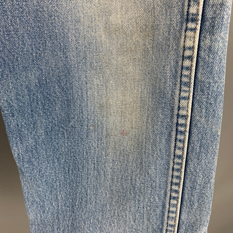 WRANGLER Taille 31 Bleu Distressed Straight Zip Fly Jeans