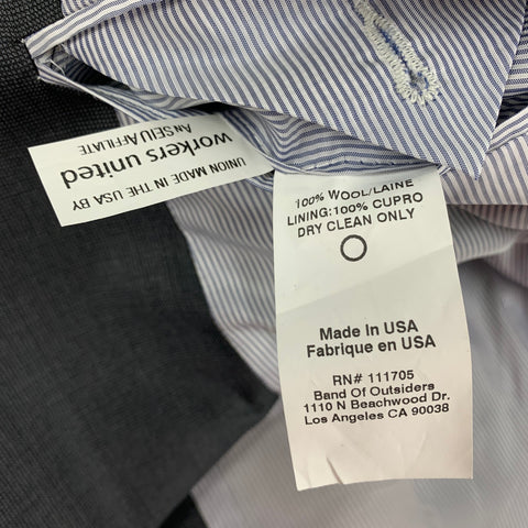 BAND OF OUTSIDERS Size 38 Charcoal Black Grid Wool Notch Lapel Sport Coat